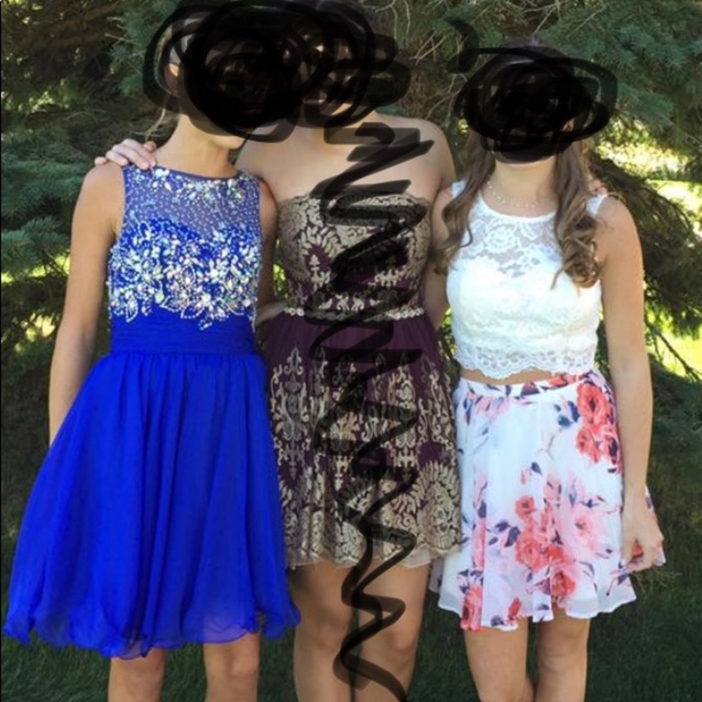 Royal blue dress & 2 piece dress